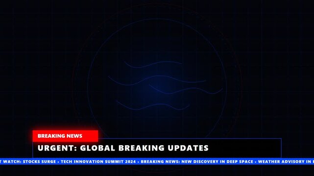 Professional television broadcast news lower third film overlay graphic template for global updates