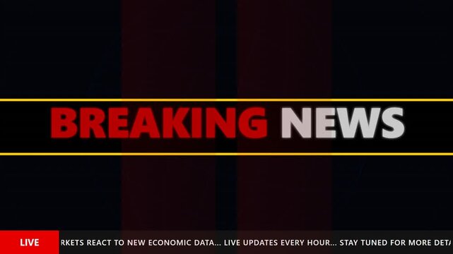 Modern News Television Broadcast Template featuring Digital Interface and Film Overlay for Breaking News