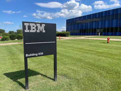 IBM Sign at Company's Facility in Rochester, MN