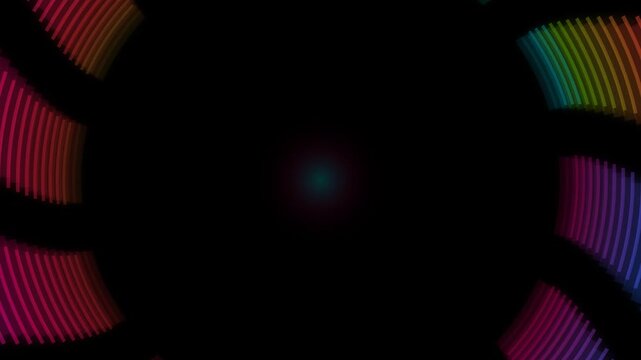 Abstract circular light streaks with rainbow spectrum colors
