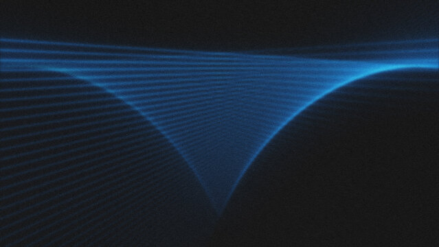 Abstract blue light wave lines on a dark background
