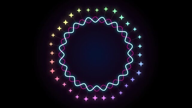 Neon light circular equalizer wave vector