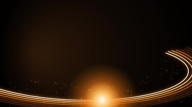 Abstract gold background with glowing lines