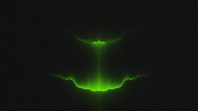 Abstract green light wave glowing in dark space