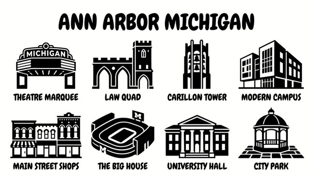 ann arbor michigan america university city architecture tourist destination famous downtown education travel tourism modern buildings streets parks landscape landmark midwest atmosphere historic