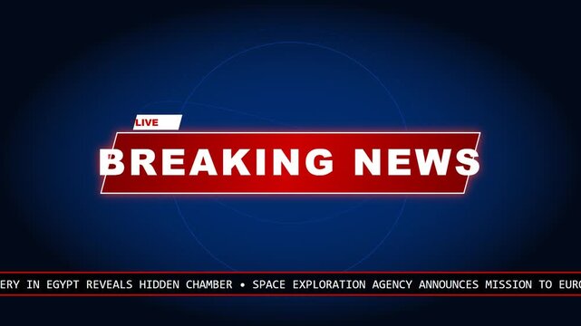 Dynamic television broadcast background with red graphic strip and film overlay for news agency streaming and media reports
