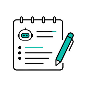 Meeting notes AI automation icon vector