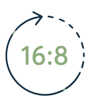 16 to 8 Method intermittent fasting icon vector