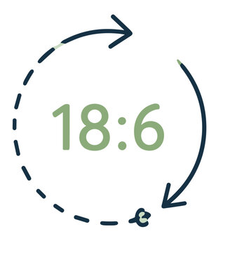 18 to 6 Method intermittent fasting icon vector