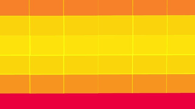 Warm Yellow and Red Checkerboard Glitch Pattern, Animated Pixel Mosaic