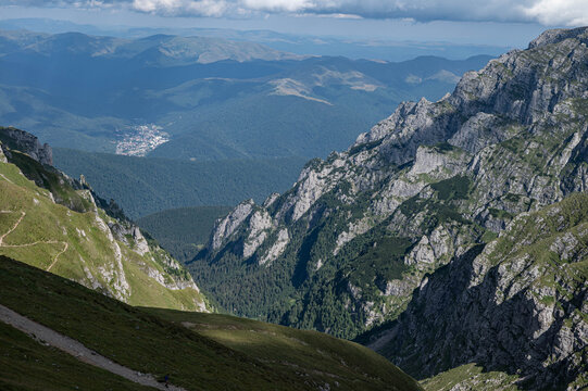 Bucegi Mountains, Romania &ndash; Scenic rocky ridge and hiking trail in the Carpathian Mountains