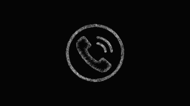 Sketch emergency call icon animation - smooth progressive reveal