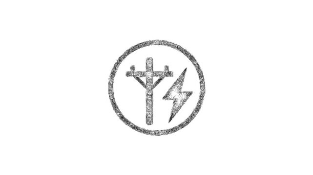 Sketch power outage icon animation - smooth progressive reveal