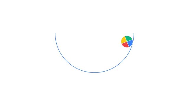 Colorful ball oscillating along a parabolic path