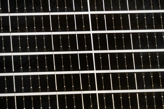Solar panel surface background. Closeup. Renewable energy, sustainable lifestyle.
