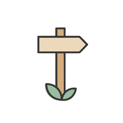 Directional signpost with leaves © arumana