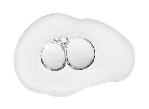 Drop of clear serum on transparent background