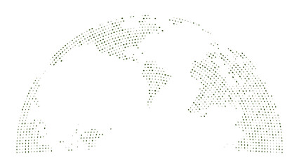 Dotted World Map Globe on White Background Vector Illustration © arsalan