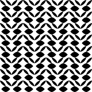Seamless pattern with geometric motifs in black and white