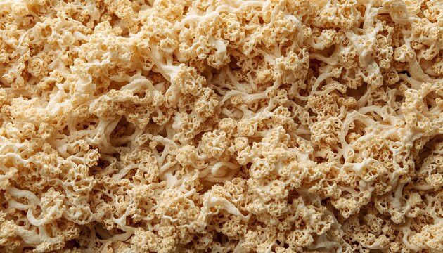 Extreme macro texture of biodegradable mycelium mushroom foam material for sustainable and eco friendly packaging