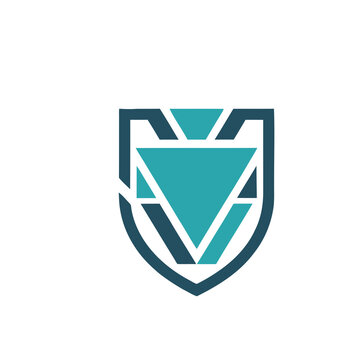 Shield logo with geometric triangle inside
