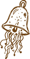 Obraz premium Whimsical mushroom character with flowing stem line art