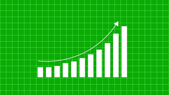 Excellent financial status of corporate business going up. Business growth concept in graph chart showing marketing sales profit increasing to future target . growing business concept. 4 video