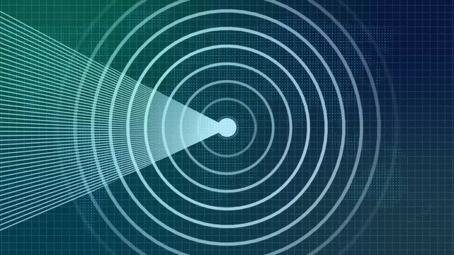 Aircraft signal and guidance hud icon radar animated .Radar screen animation on map background. Signal transmitted sonar radar .Radar point to detect enemy position