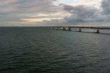 Fototapeta premium Zeeland Bridge in ZIerikzee, Zeeland, The Netherlands.