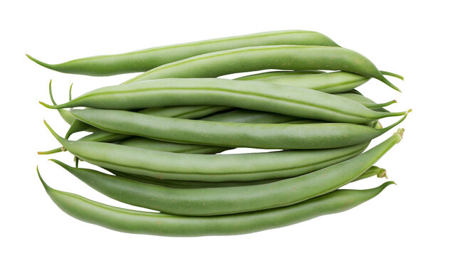 Isolated delicious fresh green beans, a vibrant and healthy raw vegetable pile for cooking.