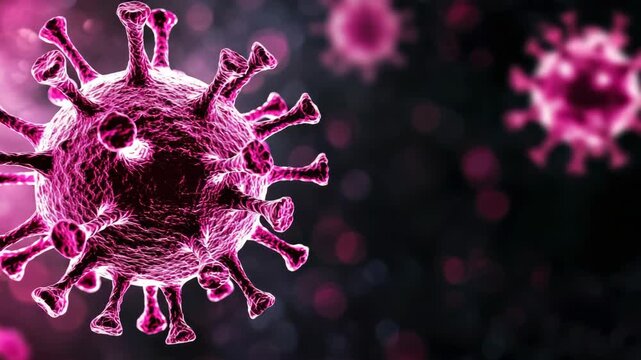 Virus particles floating in the air