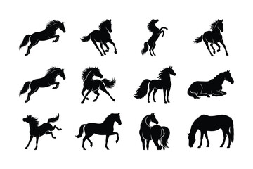 Obraz premium Horse Silhouette Vector Collection