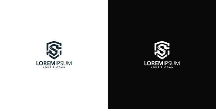 Letter S shield logo template, security and protection geometric emblem vector illustration
