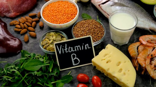 Foods that contain B vitamins. Selective focus.