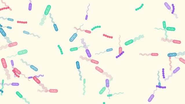 Colorful bacteria microbiology pattern background