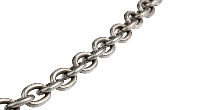 Isolated metal chain detail, strong sturdy heavy duty industrial link connection for security
