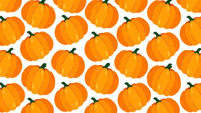 Bright orange pumpkin pattern animation with playful autumn styling