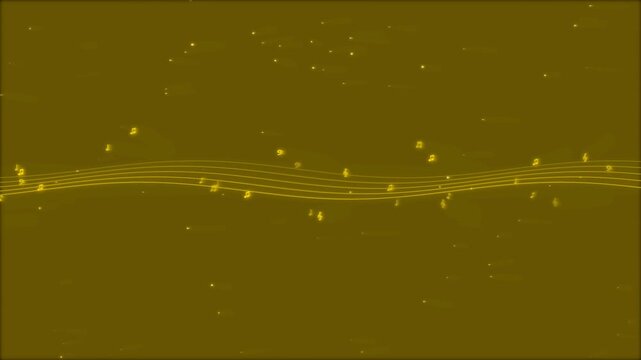 Abstract Golden Waveform with Floating Particles