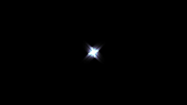 Magical glittering star burst animation on black screen background, fairy starlight sparkle rays, abstract cosmic space light explosion, chroma key motion graphic element, 4k video footage