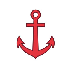 Red anchor symbol isolated on transparent background © sarine