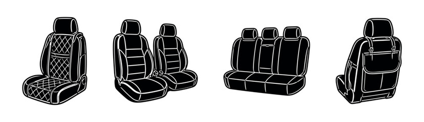Obraz premium Automotive Seat Cover Set Illustration