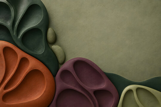 Matte biomorphic forms with quiet copy space