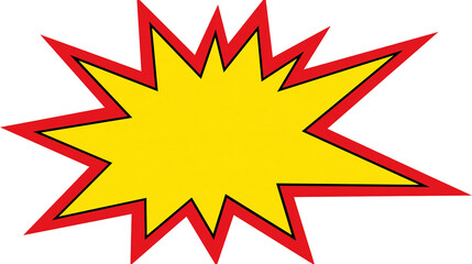 Isolated energetic yellow and red comic book style explosion starburst vector illustration. © Diego