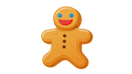 Obraz premium Isolated cartoon gingerbread cookie character with a cute smiling face for holiday season