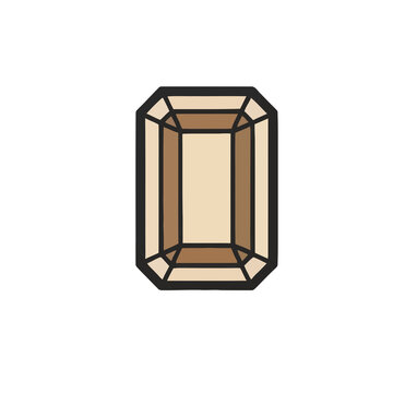 Emerald cut gemstone illustration