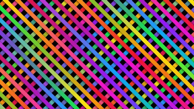 Abstract background featuring intersecting diagonal lines in rainbow colors pattern geometric colorful texture
