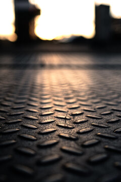sunset on the sidewalk