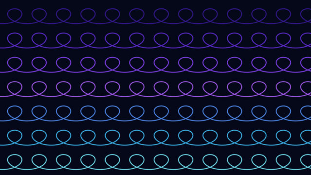 Cycloid drift loops in rows of glowing lines
