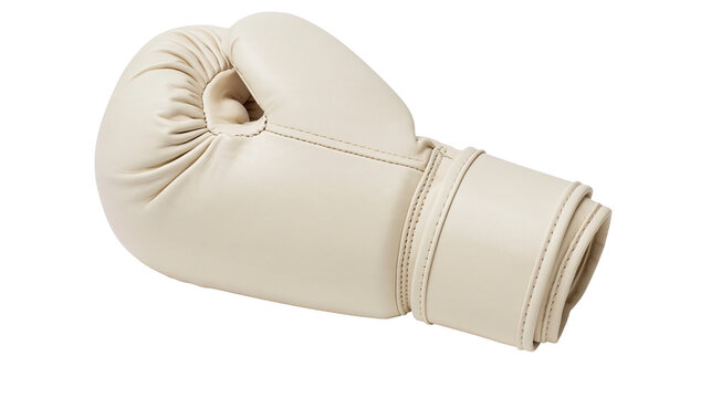 Isolated cream boxing glove, essential equipment for sport training and protection