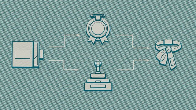 Release on file records an inspected part through certificate approval, sealing, and archival filing. Flat 3D style with cross-hatching.